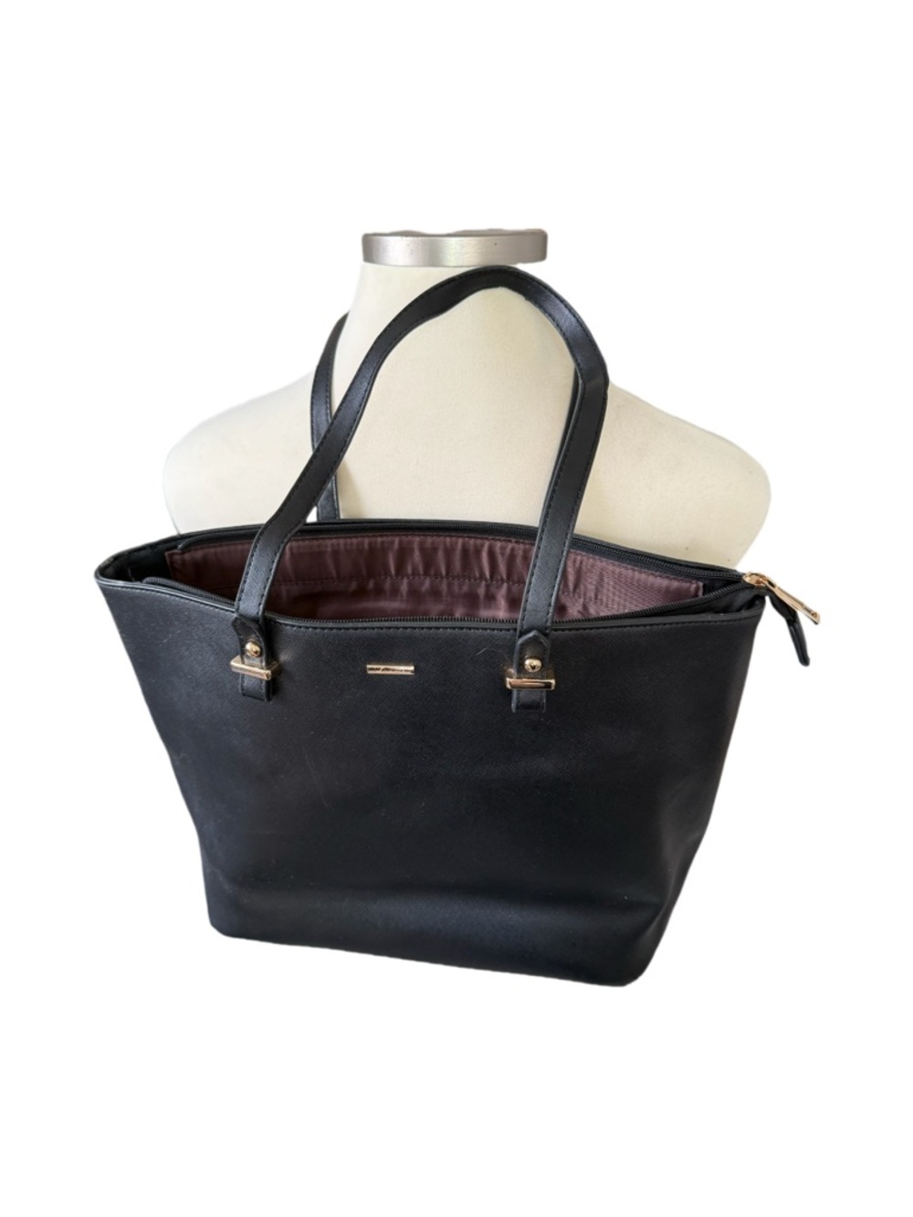 Nine West Black Tote with Gold Accents